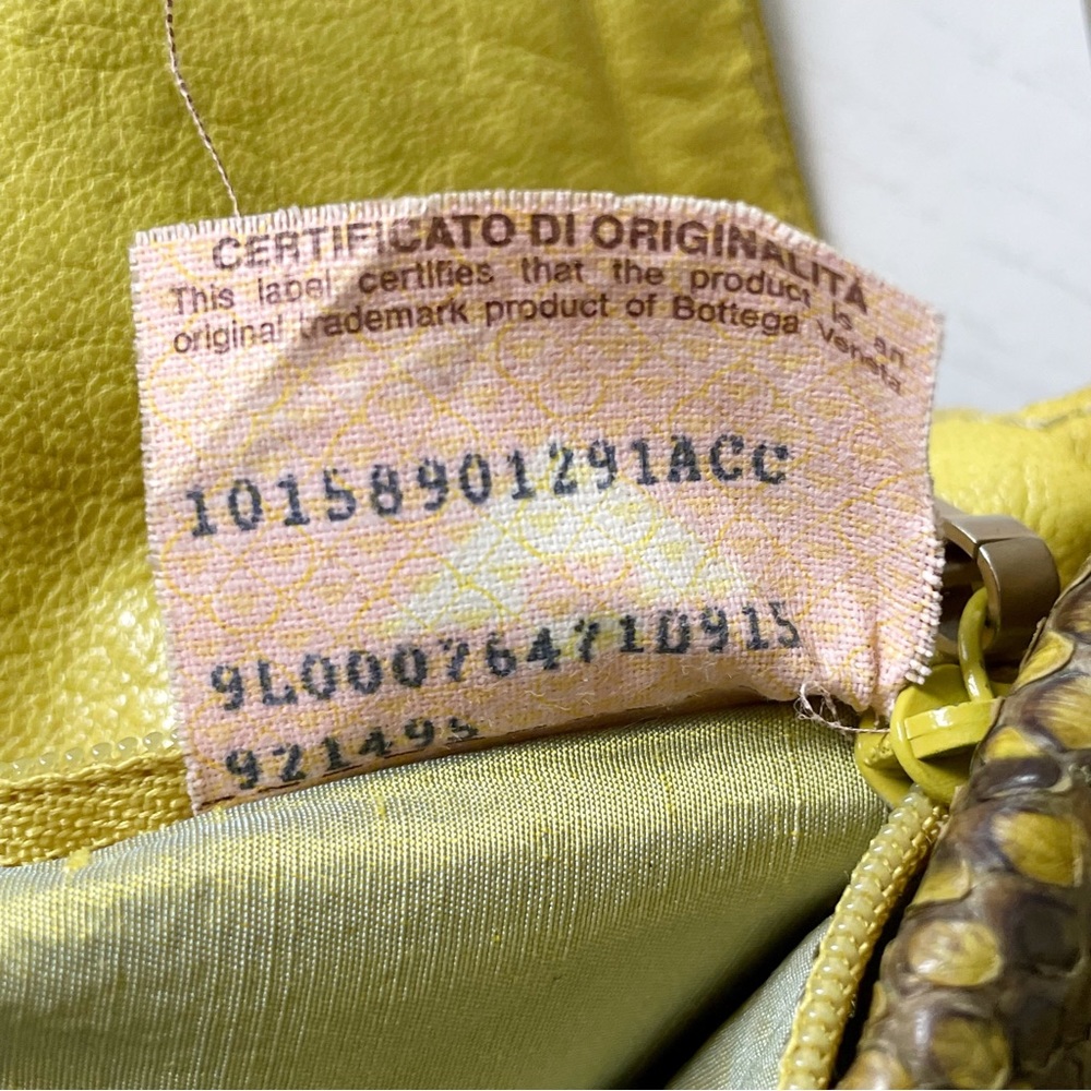 ❤️SOLD❤️Bottega Veneta yellow snakeskin leather vintage shoulder bag - Picture 13 of 13
